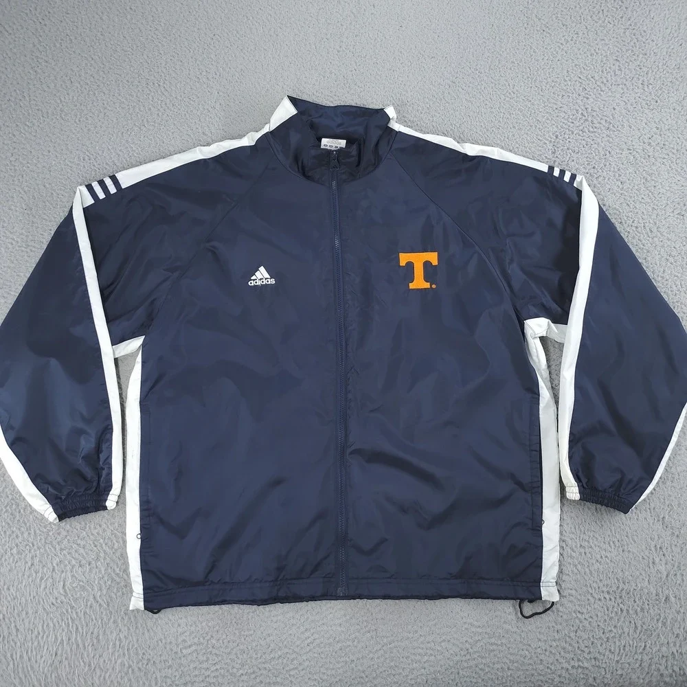 Tennessee Volunteers Jacket Mens Large NCAA Basketball Adidas Zip Up UT Blue